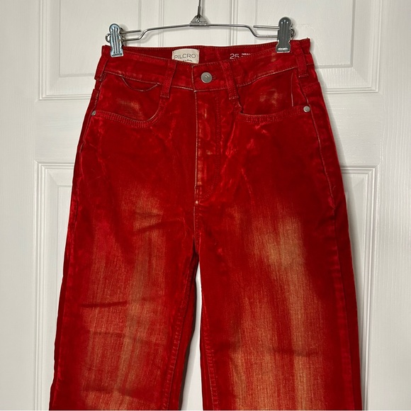 Anthropologie Pilcro The Annie Flocked High-Rise Straight-Leg Jeans - Picture 6 of 16